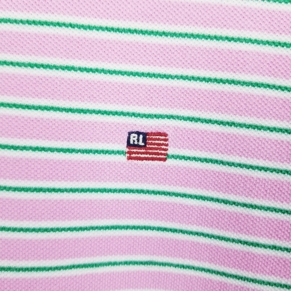 Ralph Lauren Weathered Pique Striped Polo Shirt, size Large - Picture 5 of 8